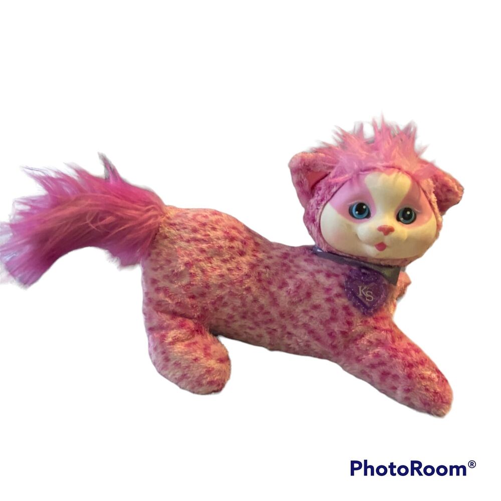 Kitty Surprise Stuffed Animal Sassy Leopard Pink 2016 Mama Only Collar Plush